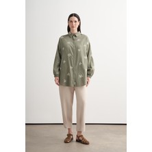 Eskişehir Mağazacılık MB11.323 Moodbasic Nakış Detaylı Çizgili Gömlek