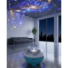 Karahanbey Bluetooth Hoparlörlü Yıldız Projeksiyon Gece Lambası Uzaktan Kumandalı Döner Işık Efektli (Kopya