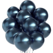 Kuzey Oyuncak Yüksek Kalite 50 Adet Gece Mavisi Krom Balon Gece Mavisi Balon Parlak Metalik Balon Vıp Süsleme