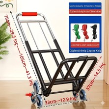 YYB Profesyonel Katlanabilir Merdiven Çıkabilen Taşıma Arabası - Güçlendirilmiş Gövde 3 Bağlama Ipi Ile