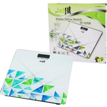 Çerçici Techfit TF-1058 ( Desenli Cam Temperli ) Dijital Baskül Terazi Tartı (180KG/100GR) (Lcd Ekran & Sensör )*10
