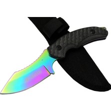 Epilons 156A Renkli Gökkuşağı Kamp Çakı Bıçağı 19 cm - Kılıflı