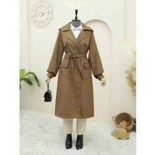 Modamorfo Torba Cepli Bolero Detaylı Trençkot -Taba