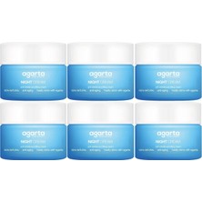 Agarta Doğal Yaşlanma Karşıtı Anti-Age Gece Kremi Su Bazlı 50ML (Kırışıklık/sıkılaştırıcı) (6lı Set)