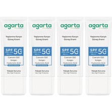 Agarta Yaşlanma Karşıtı Collagen Destekli Spf+50 Faktör Yüz Güneş Kremi 50 ml (4 Lü Set)