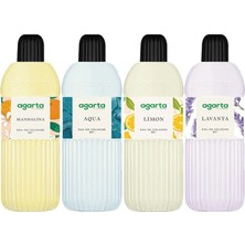 Agarta Kolonya 400 ml 80 Derece Pet Şişe (Mandalina-Aqua-Limon-Lavanta) (4 Lü Karma Set)