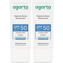 Agarta Yaşlanma Karşıtı Collagen Destekli Spf+50 Faktör Yüz Güneş Kremi 50 ml (2 Li Set)