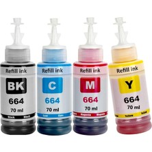Cosmicplus Epson L395 IÇINT664 (664) 4 Renk Muadil Mürekkep Seti (70ML)