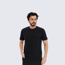 Trender Modelli Cepli O Yaka Erkek T-Shirt 2351-1 Siyah