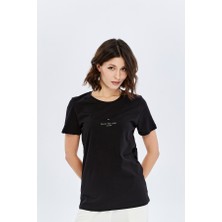 Trender It For You Baskı Kadın T-Shirt Do Siyah