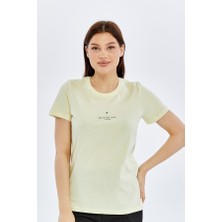 Trender It For You Baskı Kadın T-Shirt Do Sarı
