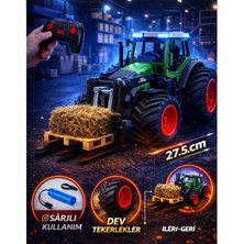 Aksoy Toys Uzaktan Kumandalı Işıklı Hareketli Çok Fonksiyonlu 6 Kanallı Oyuncak Traktör 27 cm