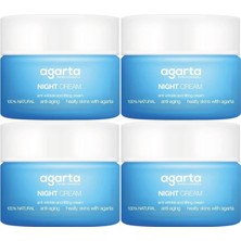 Agarta Doğal Yaşlanma Karşıtı Anti-Age Gece Kremi Su Bazlı 50ML (Kırışıklık/sıkılaştırıcı) (4lü Set)