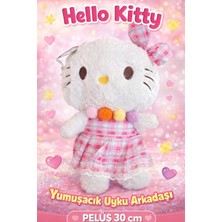 Aksoy Toys Hello Kitty Elbiseli Yumuşacık Uyku Arkadaşı Oyuncak Peluş 30 cm