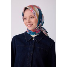 Belli Çiçek Desen Ipek Twill Eşarp  - 2026 Ilkbahar-Yaz (T)  4315-82