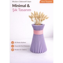 Studio Aslan Design Modern Dekoratif Vazo | Minimal Tasarım Şık Ev Dekoru | Kuru Çiçek & Pampas Uyumlu Masa Vazosu 16 cm