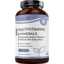 Nutravita Multivitamin & Mineral 26 Bileşen 365 Tablet Yıllık Kullanım Vegan Kompleks Vitamin