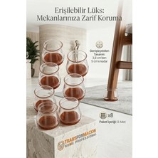 Creatividad Solutions  Silent Keçe Tabanlı Şeffaf Sandalye Ayak Koruyucu 8'li Set 723000