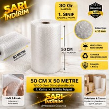 Sarı İndirim 100X50 Metre Balonlu Naylon Patpat 30 gr | 1. Sınıf Ambalaj | %100 Geri Dönüştürülebilir | Darbe ve Çizilmelere Karşı Koruma | Kargo ve Taşıma Için Profesyonel Paketleme