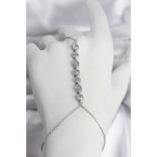 Aksiyon Global Pirinç Gümüş Renk Sıralı Zirkon Taşlı Kadın Şahmeran - Lisinya