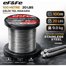 Effe HG2501 Çelik Tel Makara 100M 20LBS 9.0kg Nylon Coating Stainless Steel