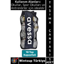 Wintoup #çanta Premium Dayanıklı Okul Spor Okulu Antrenör Futbol Antrenman 18 Top Kapasiteli Taşıma Çantası