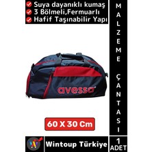 Wintoup #çanta Suya Dayanıklı Kumaş Spor Okul Futbol Antrenman 3 Bölmeli Fermuarlı Malzeme Çantası 60X30 cm