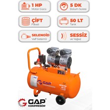 GAP Kompresör Hava Kompresörü Sessiz ve Yağsız 50 Lt GPS-750