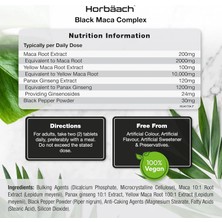 Horbaach Black Maca Complex 12000 Mg 180 Tablet Panax Ginseng ve Bitkisel Kompleks Vegan