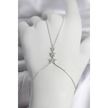 E-Woman Pirinç Gümüş Renk Sıralı Yıldız Model Kadın Şahmeran - Lisinya