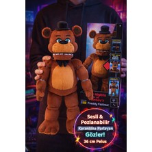 Toyfest Five Nights At Freddy's Freddy Fazbear Sesli Pozlanabilir Peluş 36 cm Karanlıkta Parlayan Ayı