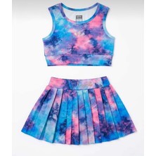 Şort Etekli Kız Çocuk Mayo Takımı