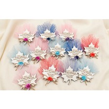 Güven Ahşap Rengarenk Yaprak Çiçekli Söz Nişan Magnet Mıknatıslı