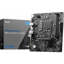 MSI Msı Pro H610M-E H610 Ddr5 VGA Glan Matx HDMI M2 Usb3.2 1700P Anakart