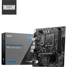 MSI Msı Pro H610M-E H610 Ddr4 VGA Glan Matx HDMI M2 Usb3.2 1700P Anakart