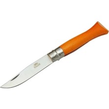 HERŞEYBURDAMODA T0196 Bahçe Çakı 16 cm - Ahşap Turuncu Sap, Bilezikli, Kılıflı