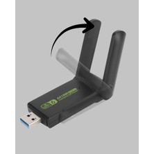 Technomark İnegöl Ultratekno Dual Band Wifi Adaptör – 1200 Mbps, USB 3.0, Çift Antenli, Geniş Kapsama Alanı ve Yüksek Hız