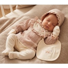 Çayzen Çiçek Nakışlı 5 Li Yenidoğan Zıbın Set Hastane Çıkışı