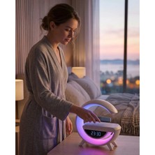 Çok Fonksiyonlu Kablosuz Şarjlı Saat Hoparlör Rgb Işık ve Alarm Özellikli Nemere