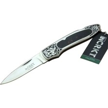 Karahanbey Cr 0128 Khv Kamp Çakı cm - Metal Desenli Sap, Kılıflı, Kutulu