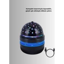 Technomark İnegöl Döner Galaxy Projektör Gece Lambası – Ay ve Yıldız Işıklı Atmosfer Lamba, USB Bağlantılı
