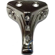 Karahanbey Taşlı Ahşap Sandık Ayağı, Kutu Ayak 3,5 cm - Nikel, 50 Adet