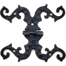 Uravas Store Antika Tarz Dekoratif Pirinç Süslü Menteşe - 100X90 Mm, Oksit