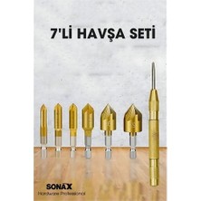 Krm 7'li Hss Titanyum Kaplı Kılavuz ve Havşa Matkap Ucu Seti + Otomatik Zımba Krm