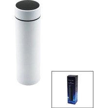 Krm Beyaz LED Derece Göstergeli   304-ÇELİK  Termos  500ML  Filtreli 12 Saat Sıcak - Soğuk Tu