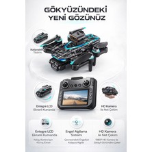 FaroxTech 1080P Hd Kameralı Katlanabilir Akıllı Drone - Engel Algılama Sensörlü ve LCD Ekranlı Kumanda