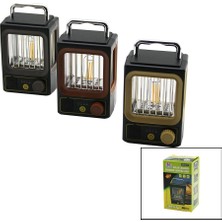 Krm 2in1=12-Led - 1-Rustik Ampulkamp - Bahçe Fener Solar - Şarjlı Powerbank Işık Ayarı - Şarj