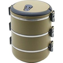 Krm Kahverengi 3lü Sefer Tası Saklama Kabı 1.8lt (5047) Krm