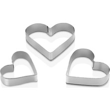 Krm 3 Boy - Kalp Metal Kurabiye Kalıp (5047) Krm