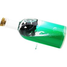 Krm Yeşil Su Yuvarlak Mika Şişe=yan Duruş Ayaklı Yüzen Batmayan Gemi Dekoratif Biblo Akva